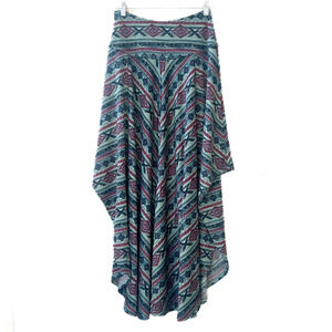 DOUBLE D RANCH Skirt Long Flowy Asymmetrical Western Aztec Native American Small